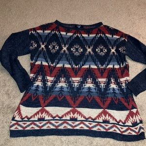 Last Chance! Chaps Knitted Aztec/Arizona Print Sweater